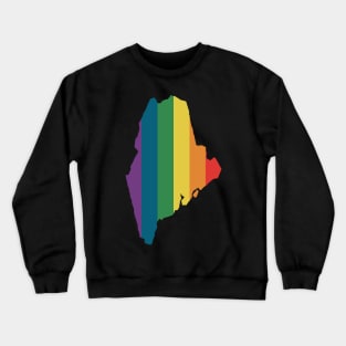 Maine State Rainbow Crewneck Sweatshirt